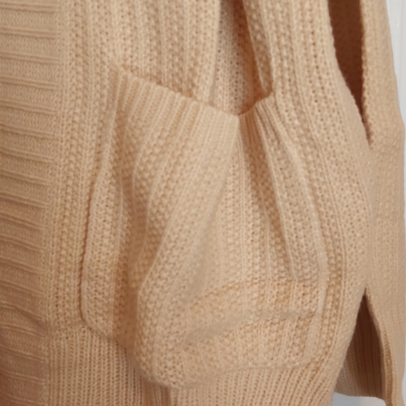 065. Apricot Shawl Neckline Long Sleeve Cardigan with Pocket  Size L - Picture 10 of 15